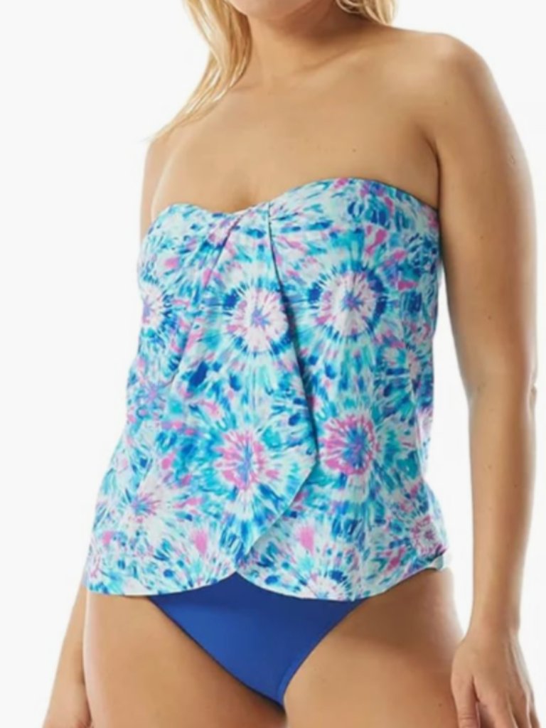 Coco Reef Contours Clarity Bandeau Bra Sized Tankini Top Multi 14/38d - 8630